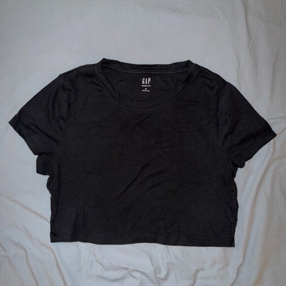 Gap Modern Crop T-Shirt - Black XL - Picture 2 of 4